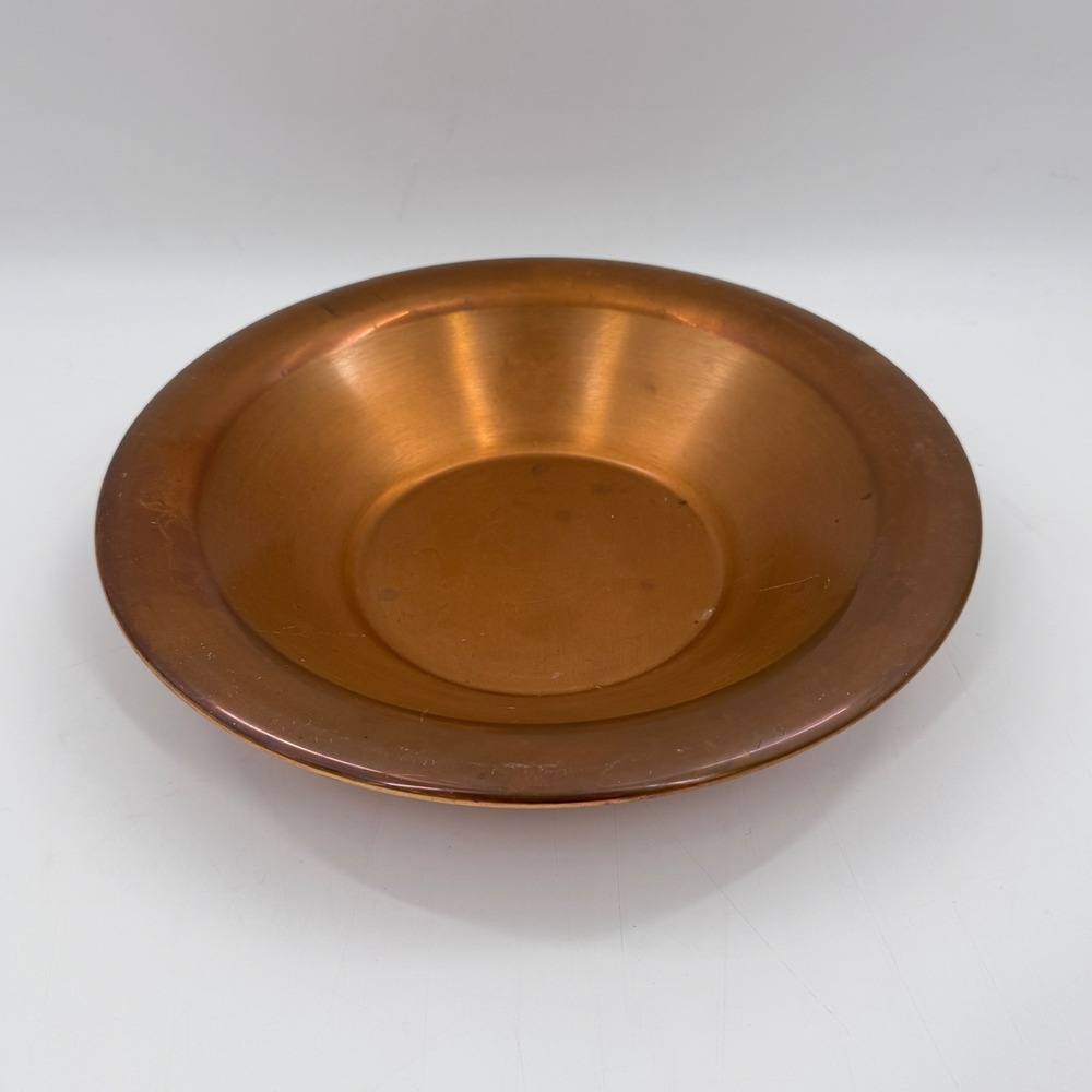 Vintage Solid Copper Centerpiece Bowl 12" Sculptural Decorative Table Accent